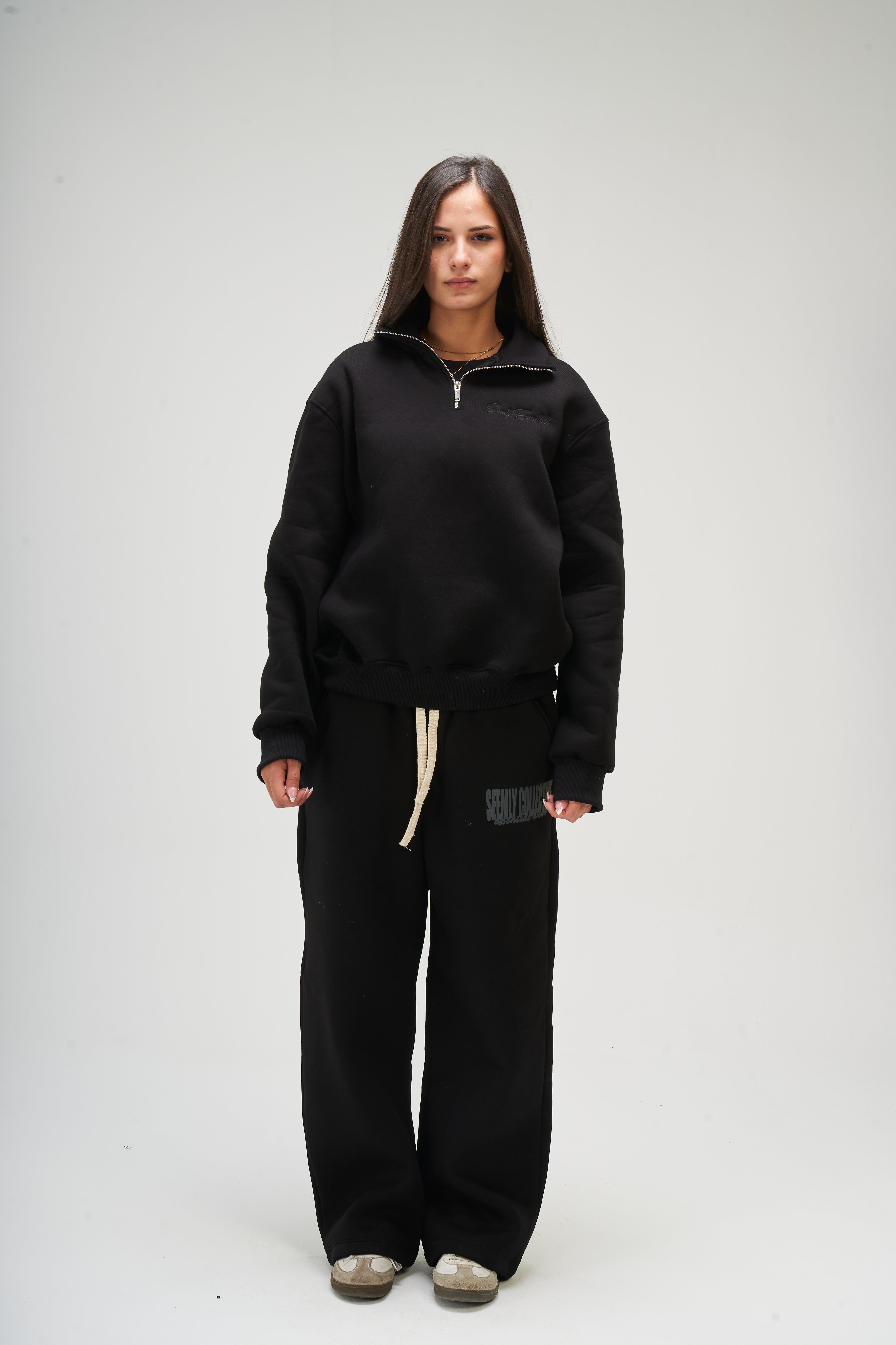 Women – Black Q-Zip – Seemly Essentials