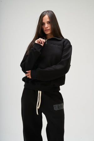 Women – Black Q-Zip – Seemly Essentials (cover)