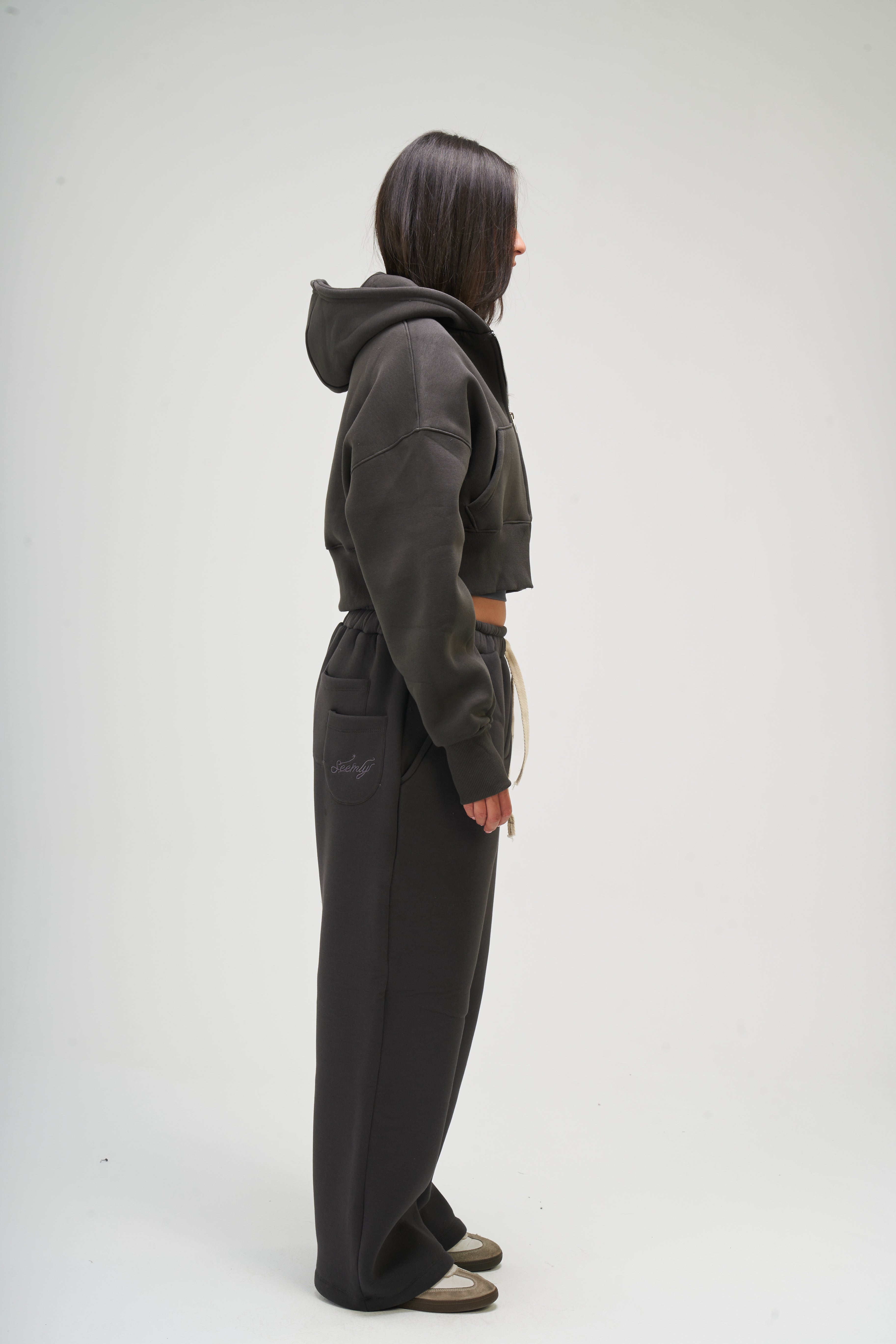 Women – Dark Grey Baby Zip Up – Seemly Essentials