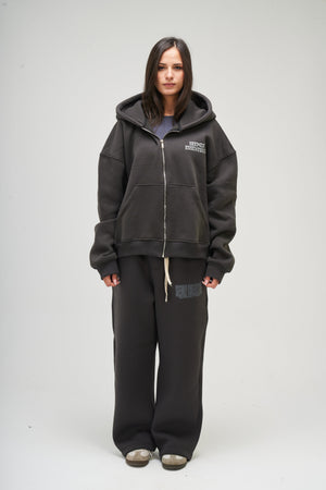 Women – Dark Grey Zip-Up Hoodie – Seemly Essentials