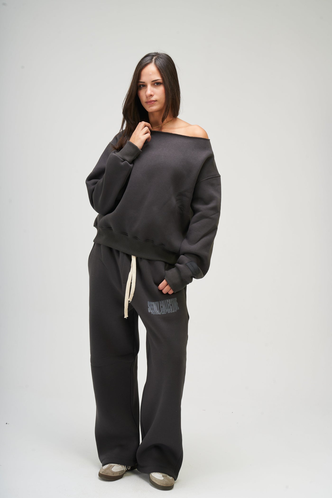 Dark Grey Off Shoulder