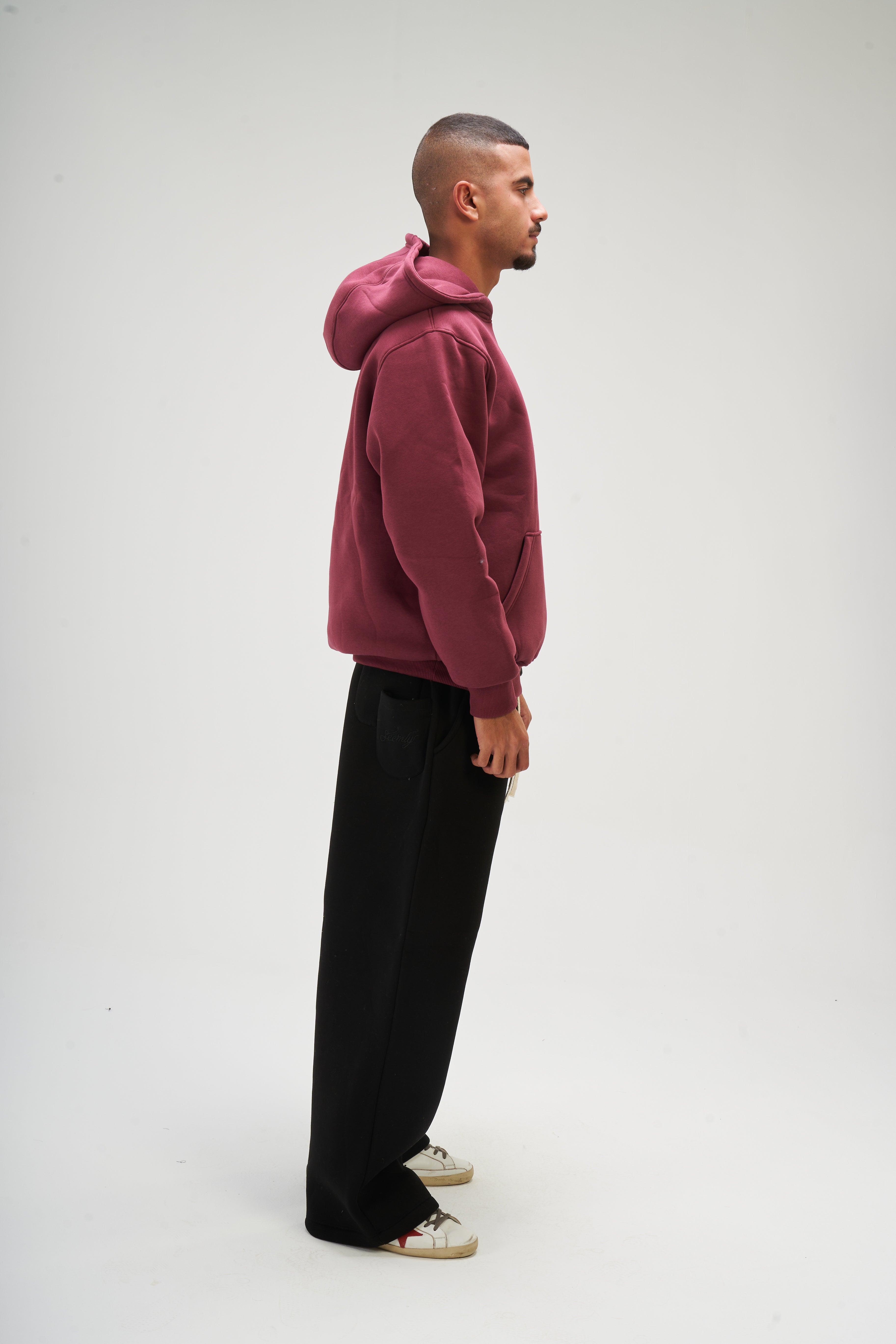 Men – Burgundy Basic Hoodie – Seemly Essentials