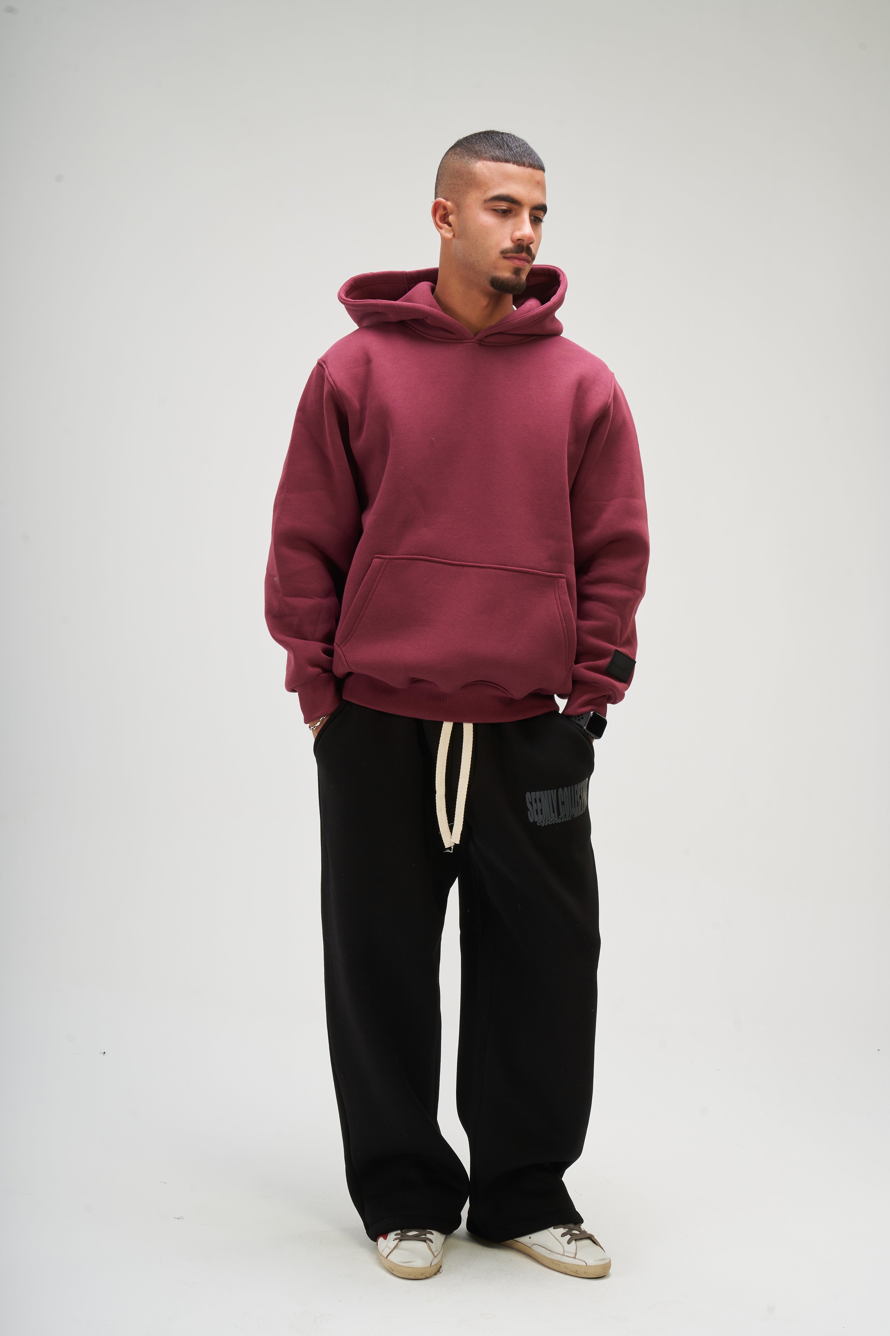 Men – Burgundy Basic Hoodie – Seemly Essentials