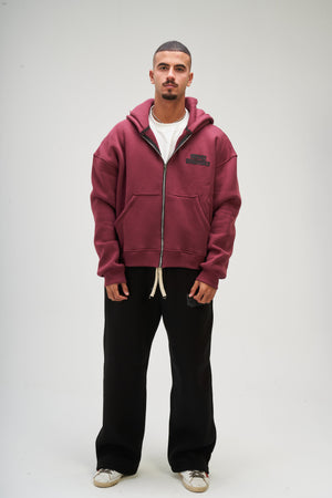 Men – Burgundy Zip-Up Hoodie – Seemly Essentials