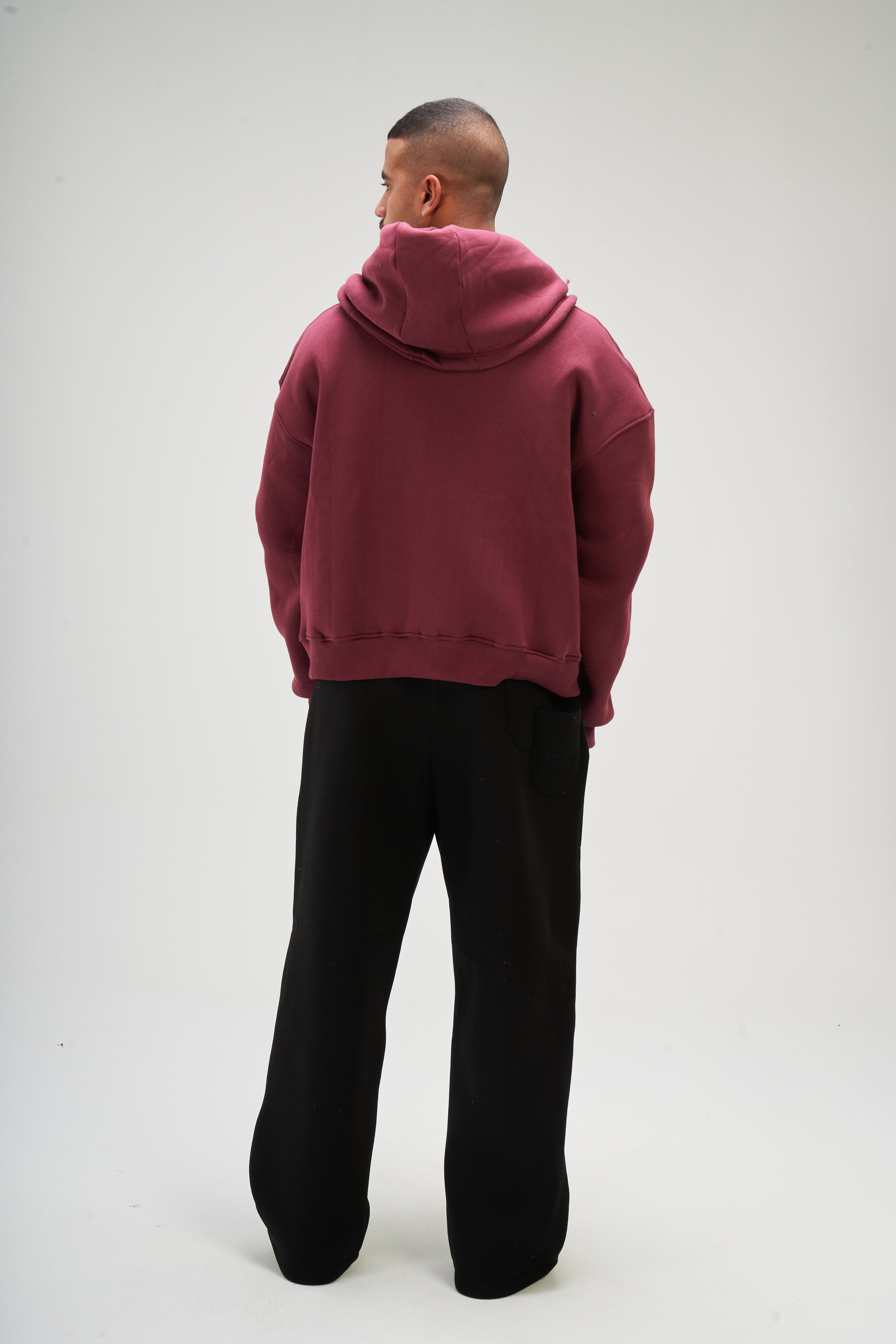 Men – Burgundy Zip-Up Hoodie – Seemly Essentials