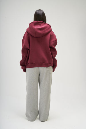 Women – Burgundy Zip-Up Hoodie – Seemly Essentials