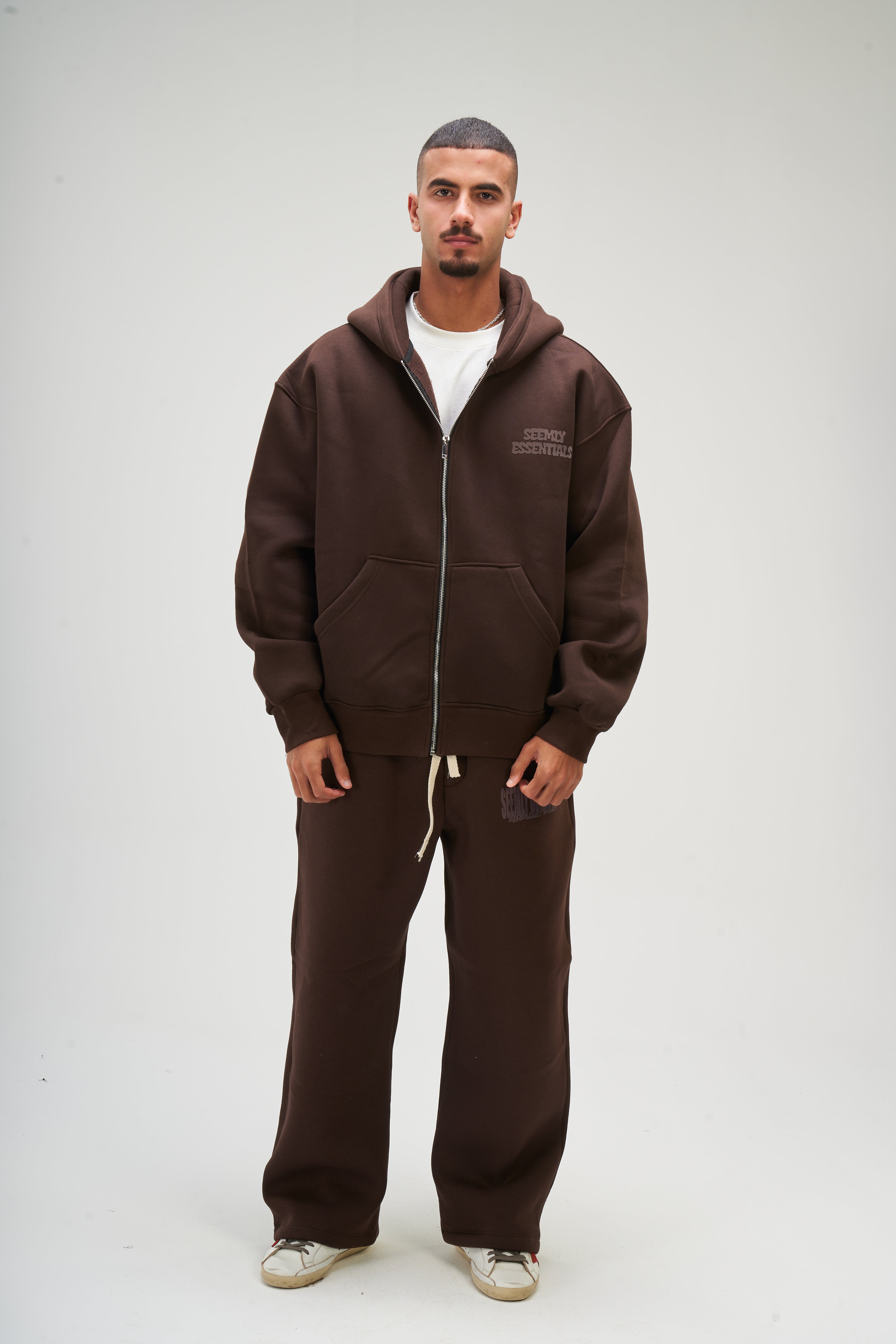 Men – Brown Zip-Up Hoodie – Seemly Essentials