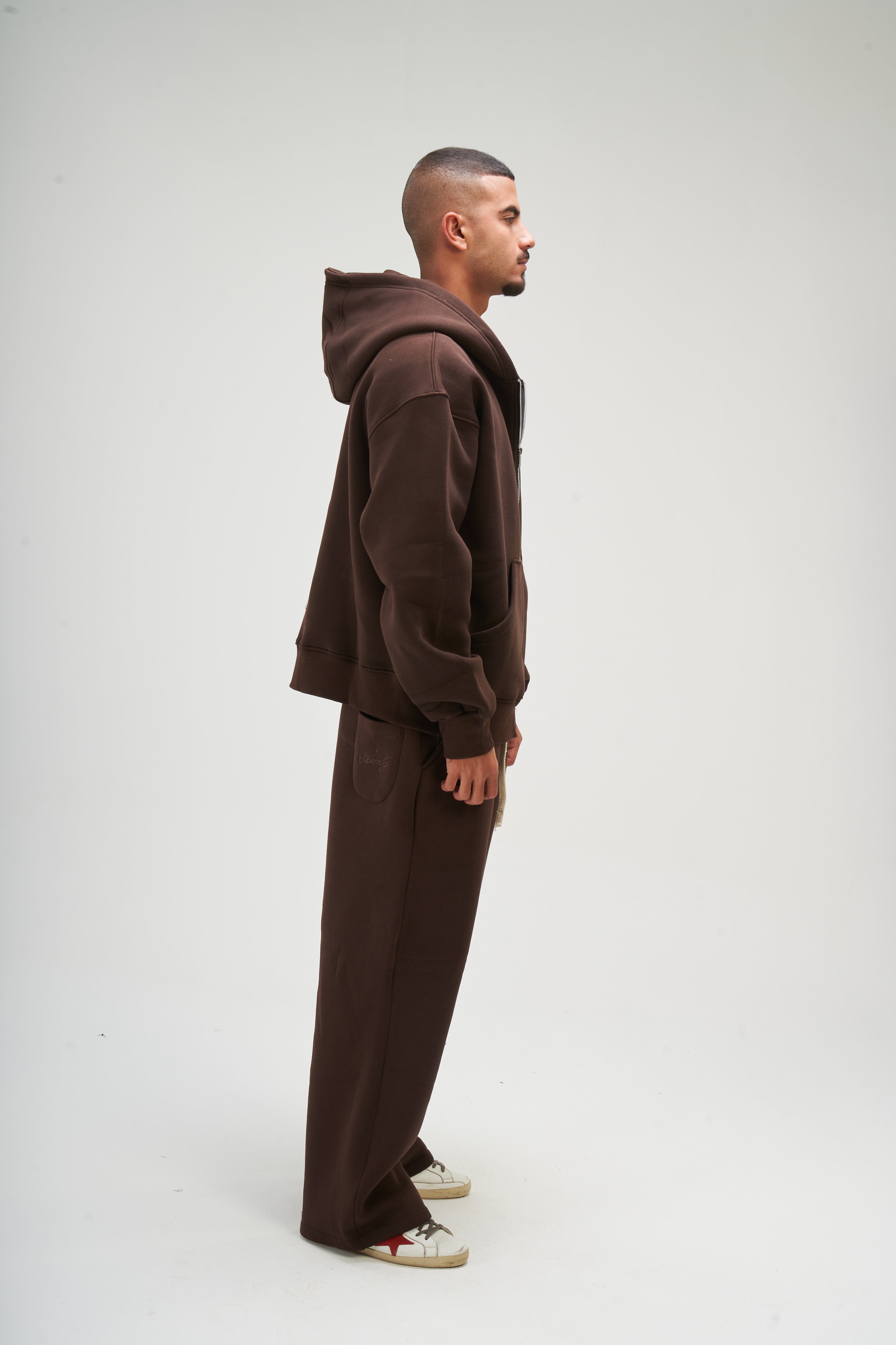 Men – Brown Zip-Up Hoodie – Seemly Essentials