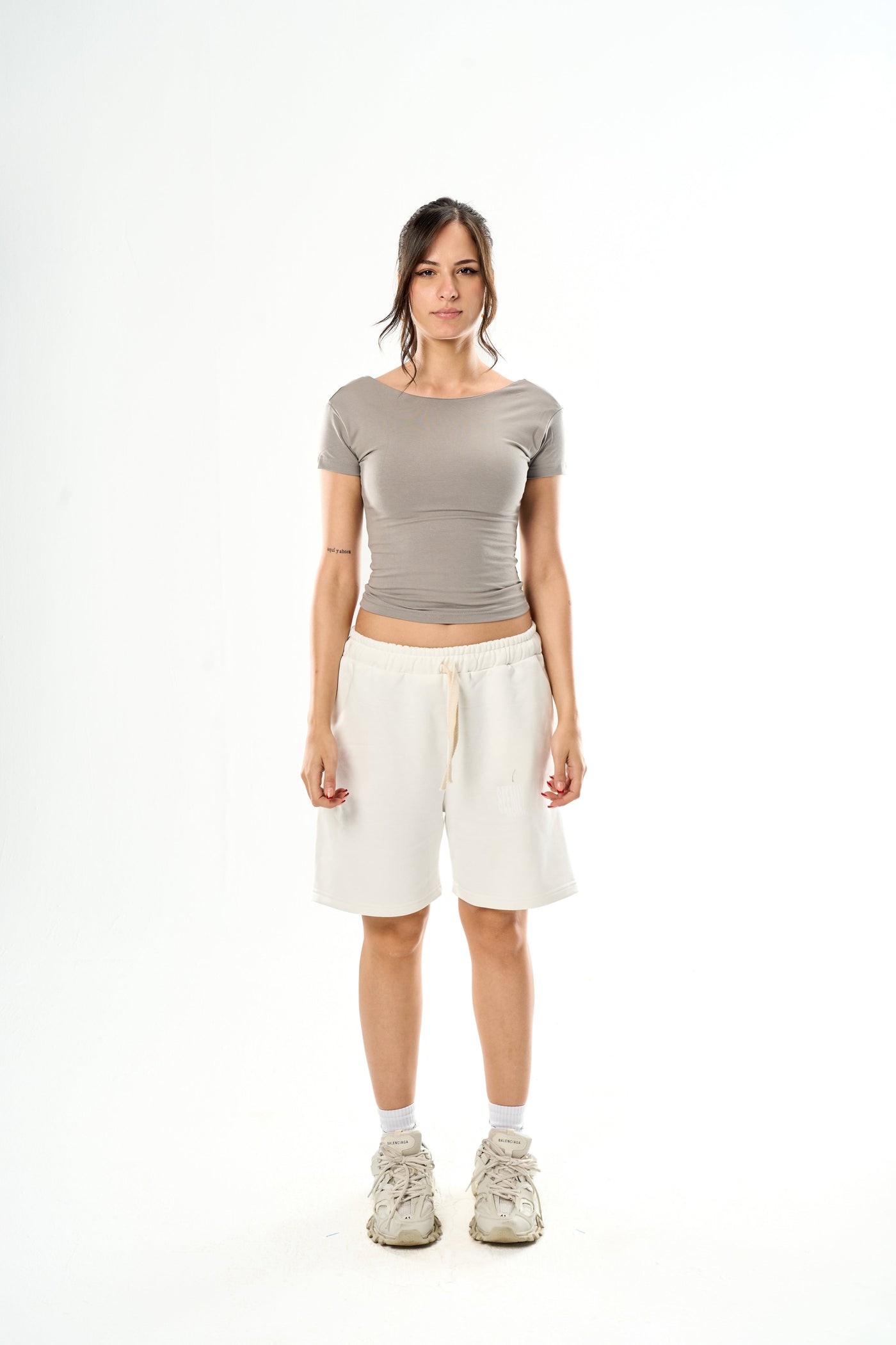 Light Grey Backless Neck Top