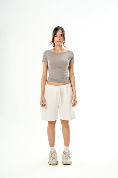 Light Grey Backless Neck Top