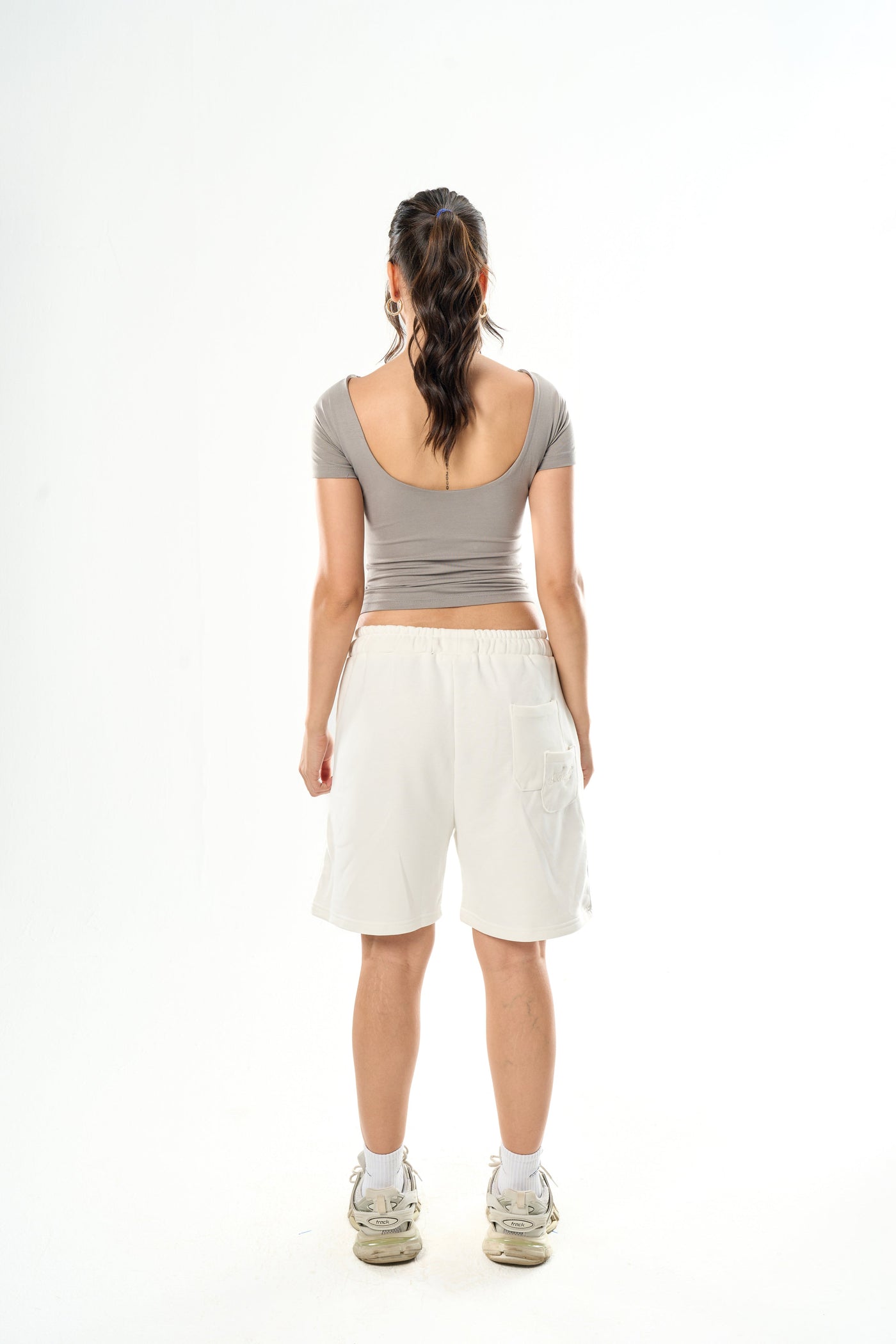 Light Grey Backless Neck Top