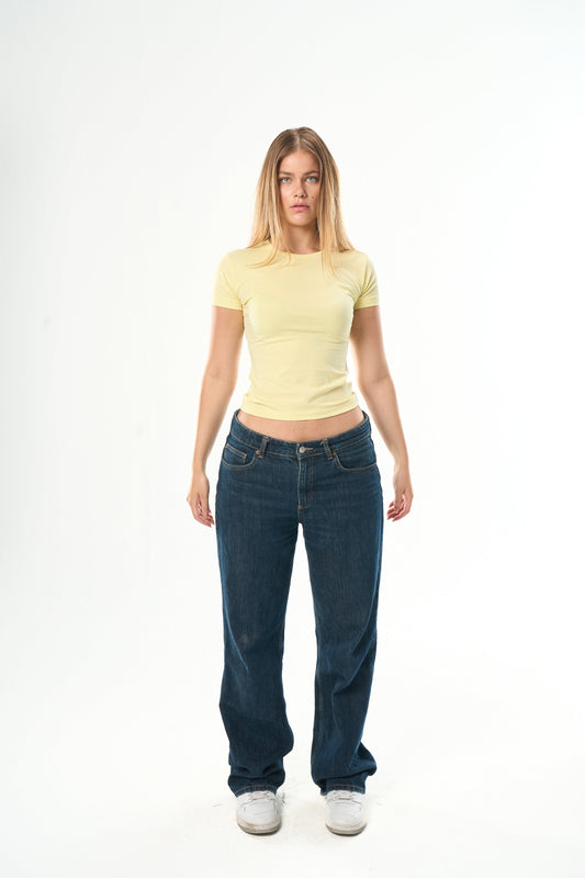 Yellow Round Neck Top
