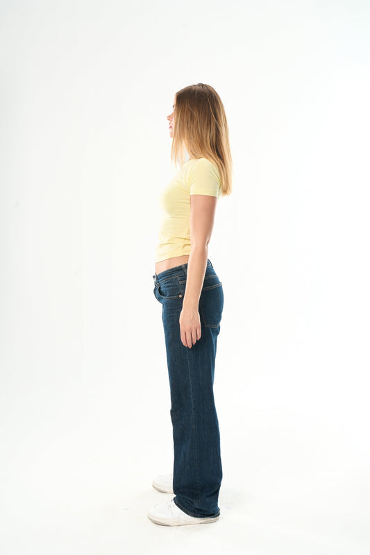 Yellow Round Neck Top