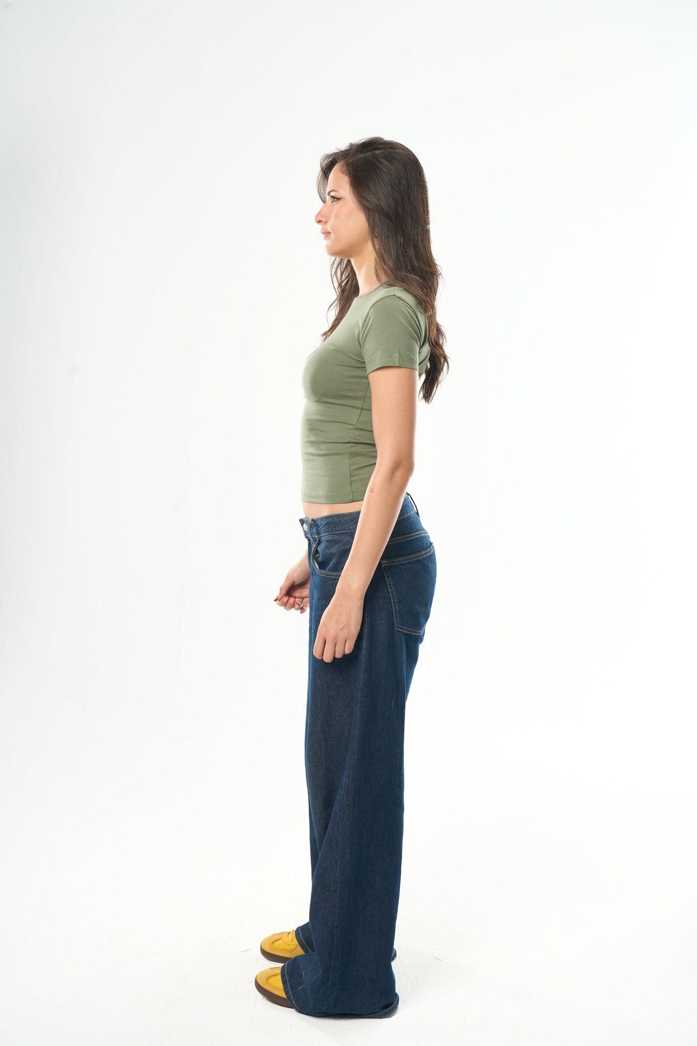 Olive Green Round Neck Top