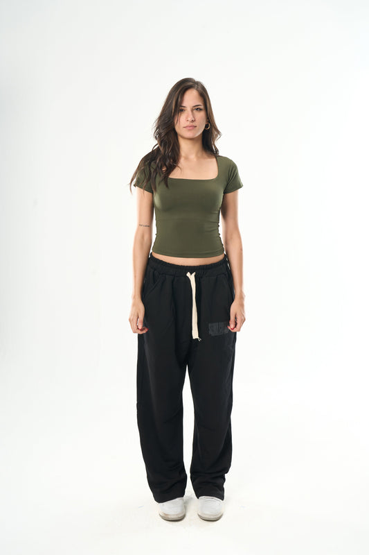 Olive Green Square Top