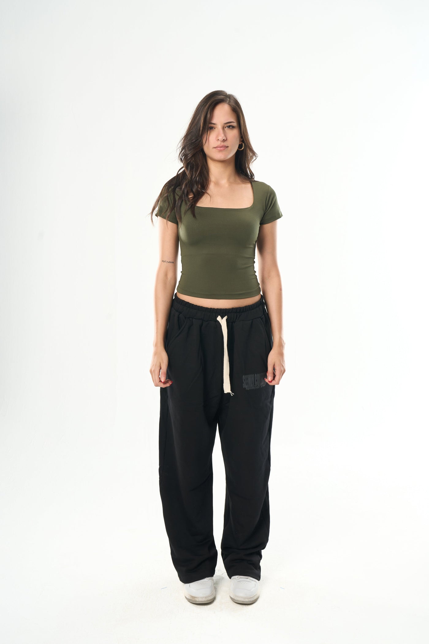 Olive Green Square Top