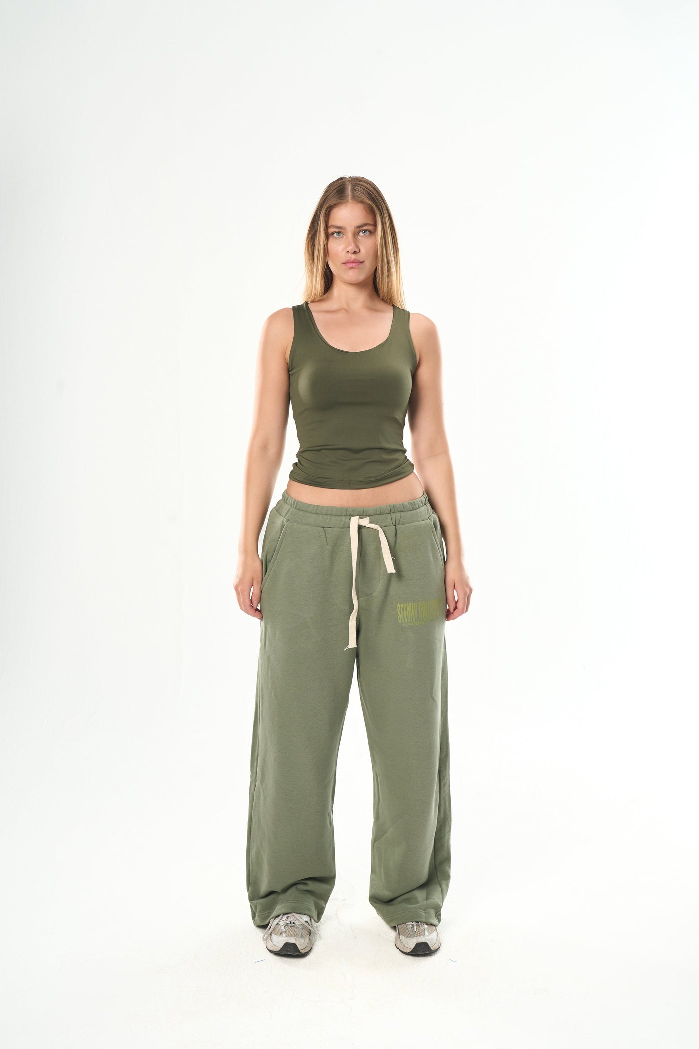 Olive Green Cut Top