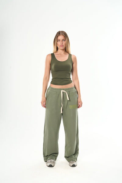 Olive Green Cut Top