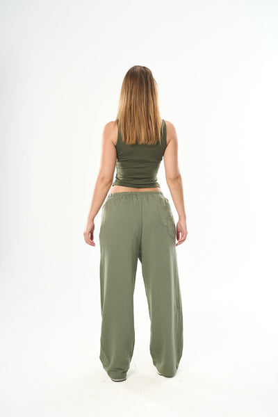 Olive Green Cut Top