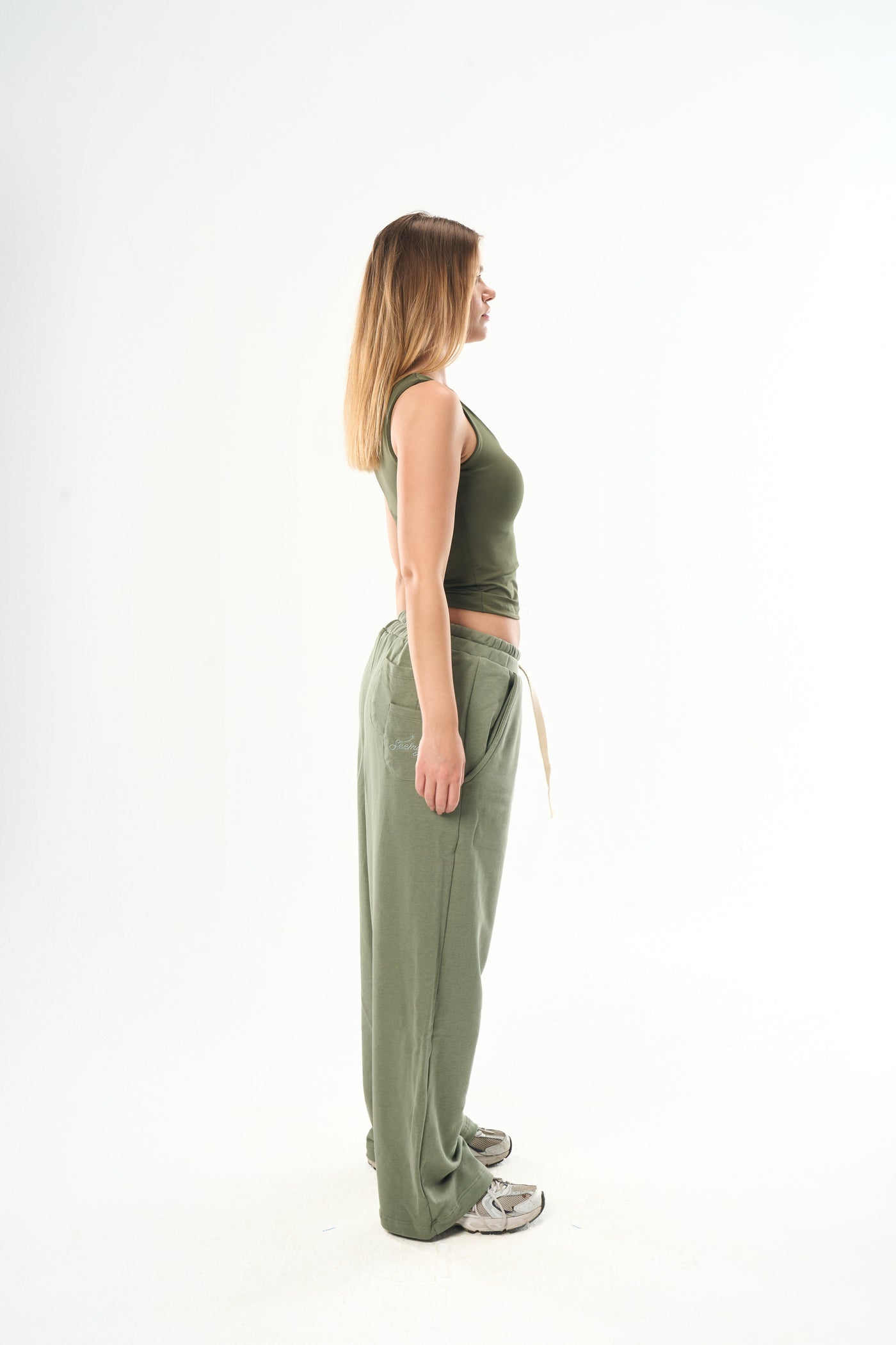 Olive Green Cut Top
