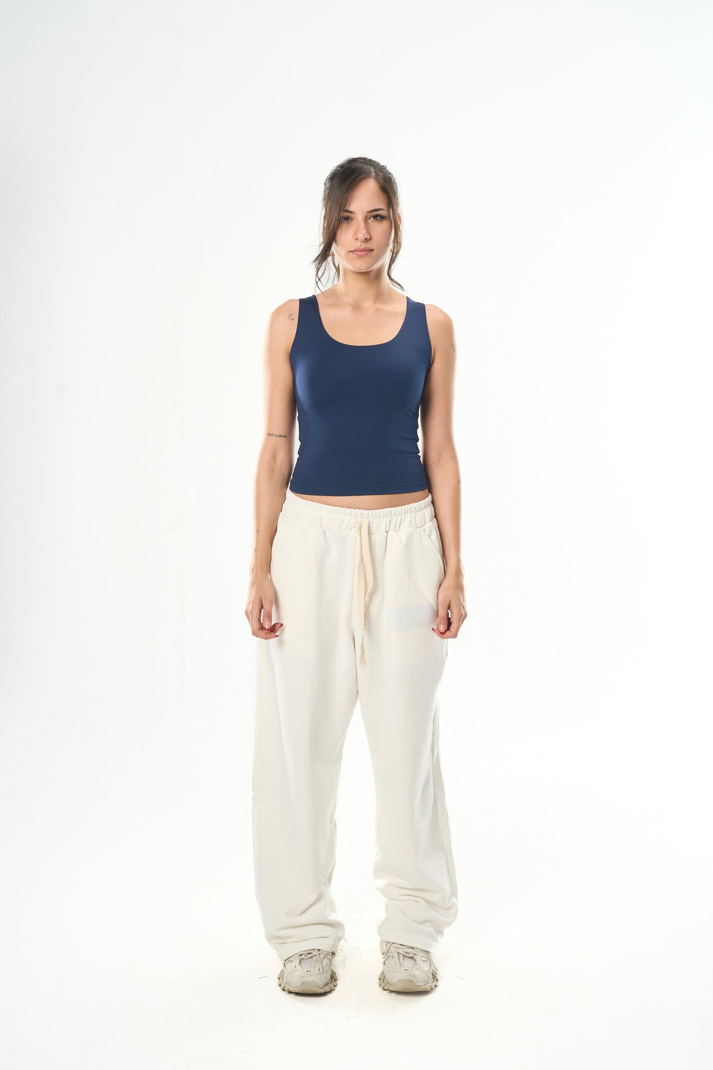 Navy Blue Cut Top
