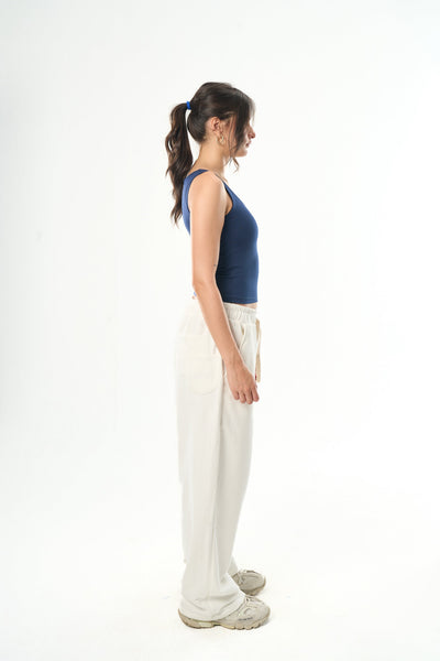 Navy Blue Cut Top