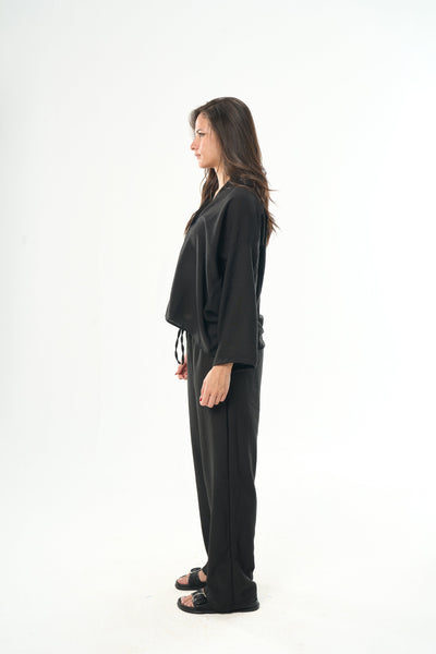 Women Black Linen Shirt