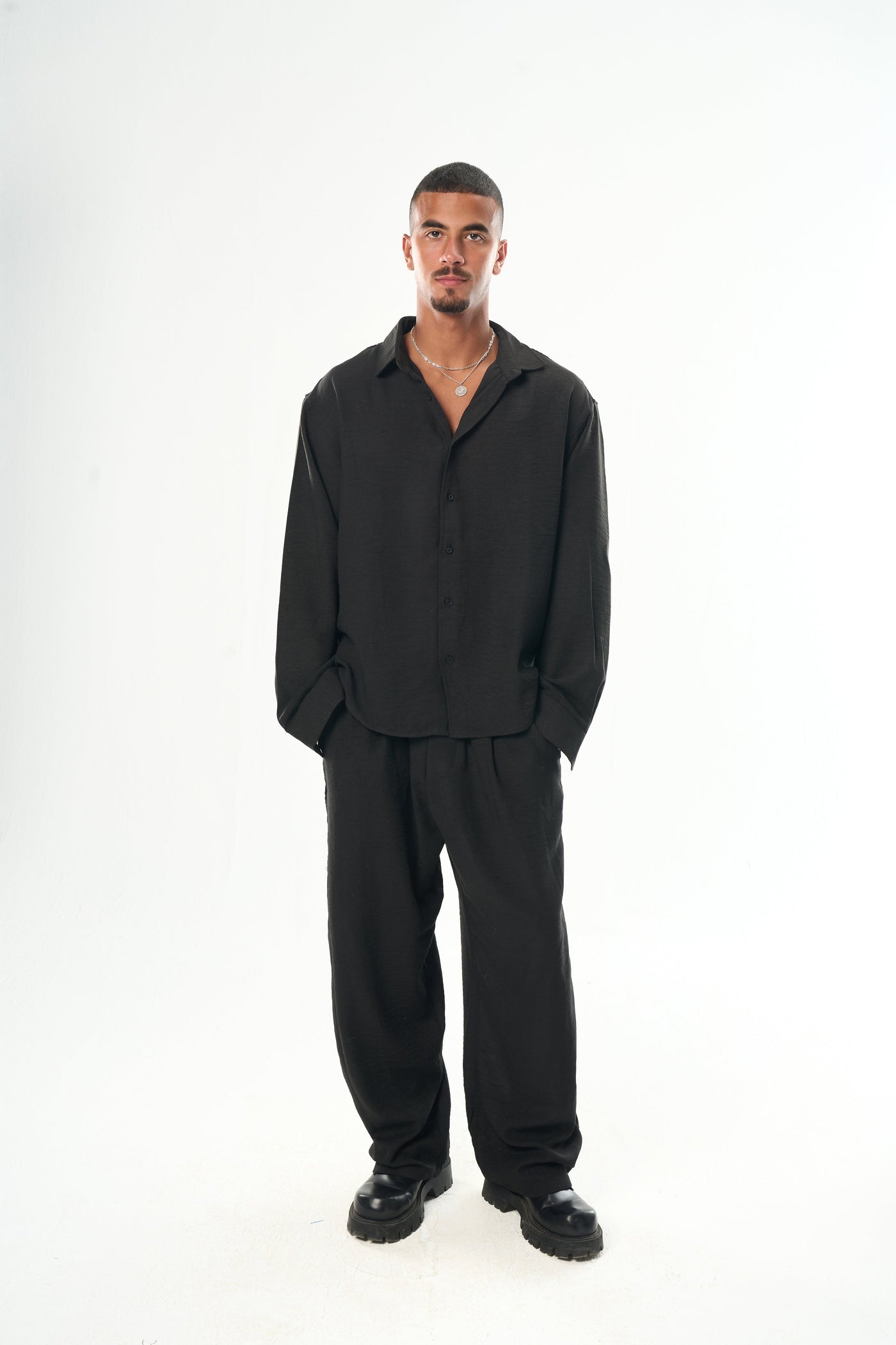 Men Black Linen Shirt