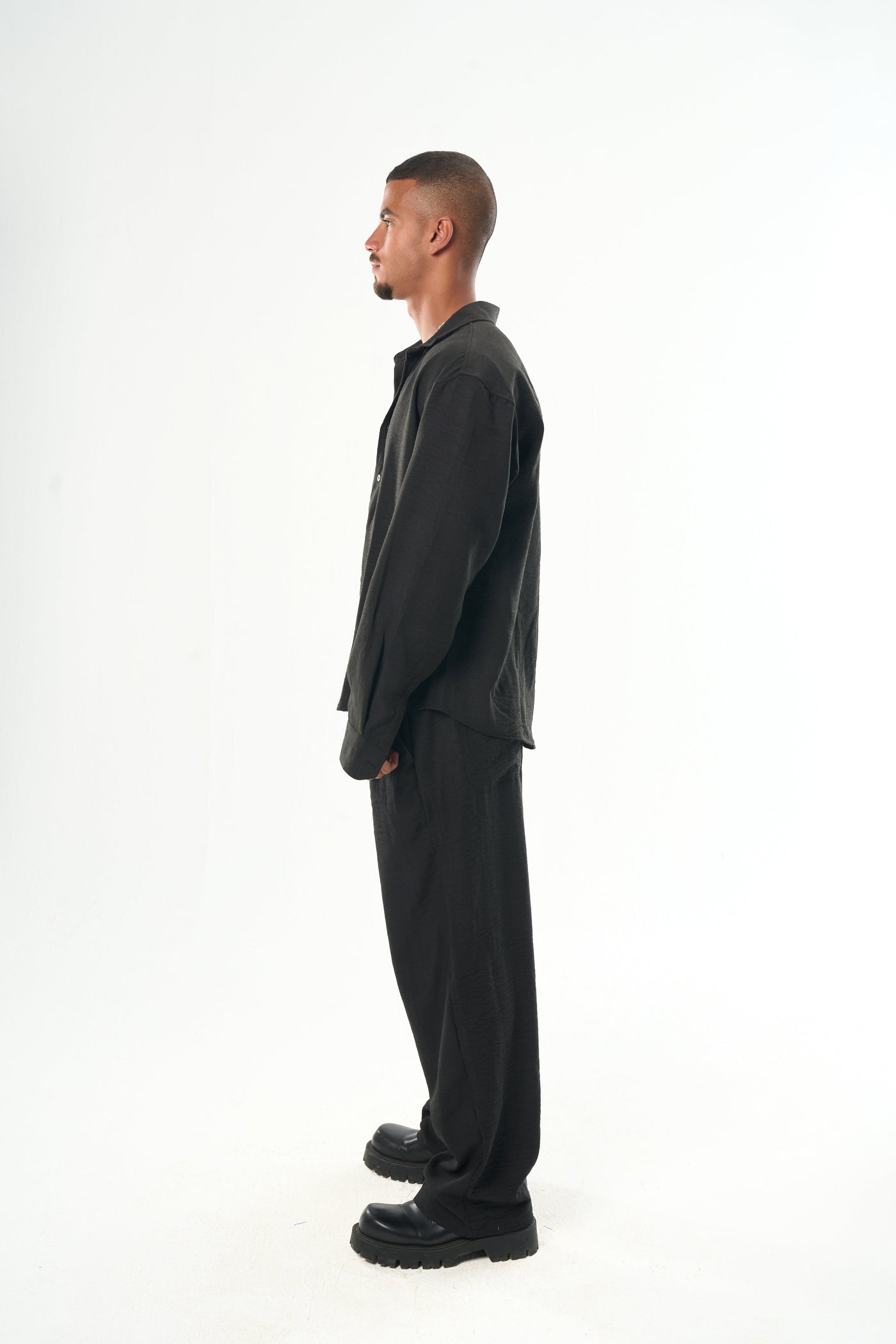 Men Black Linen Pants