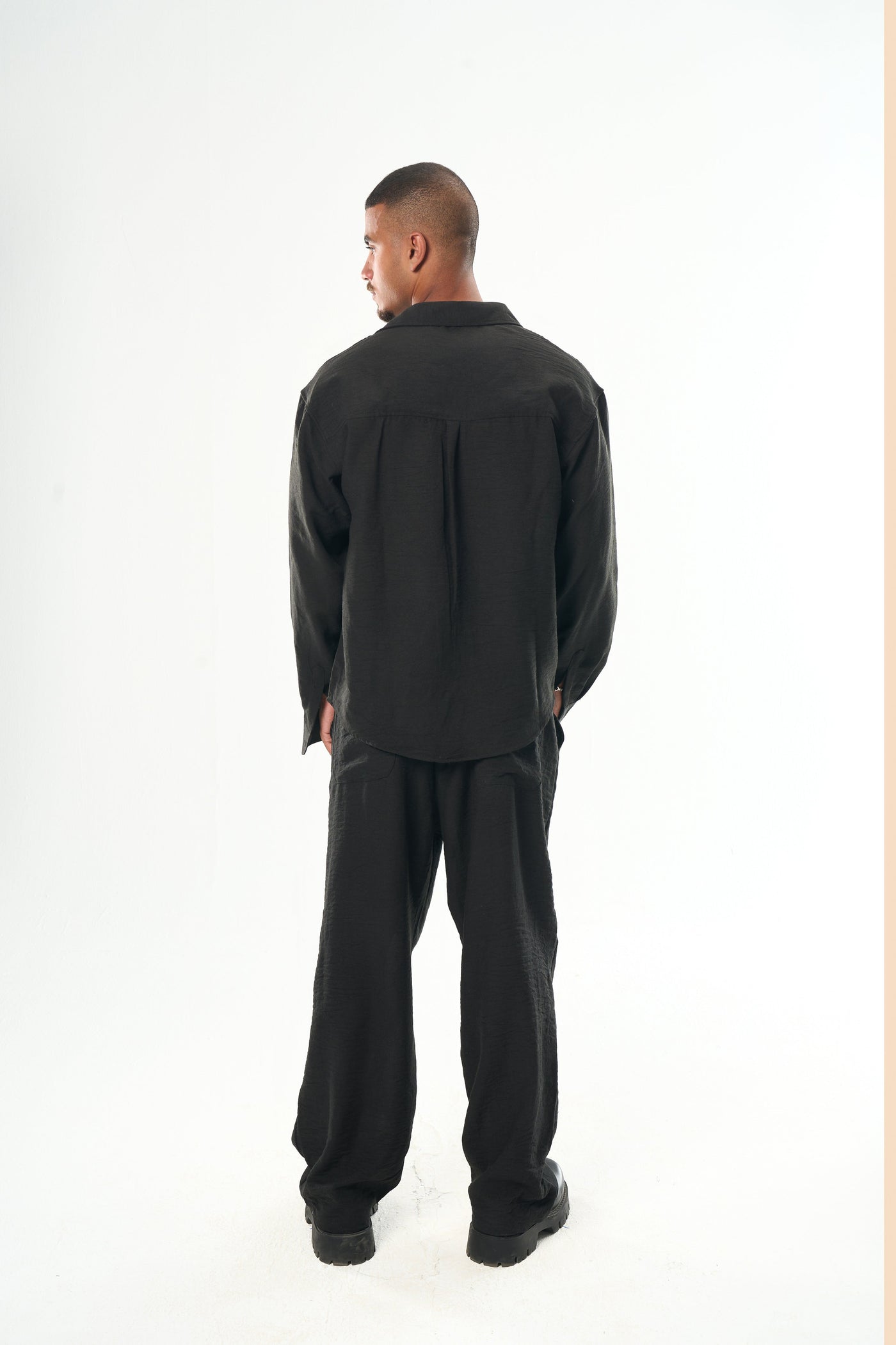 Men Black Linen Pants