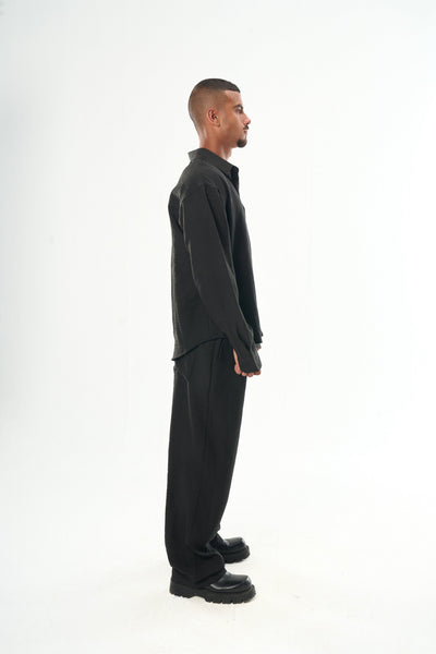 Men Black Linen Pants