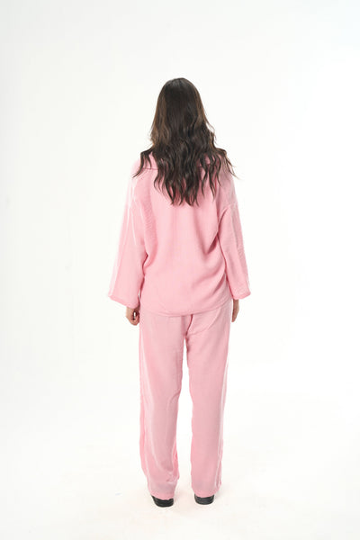 Women Pink Linen Pants