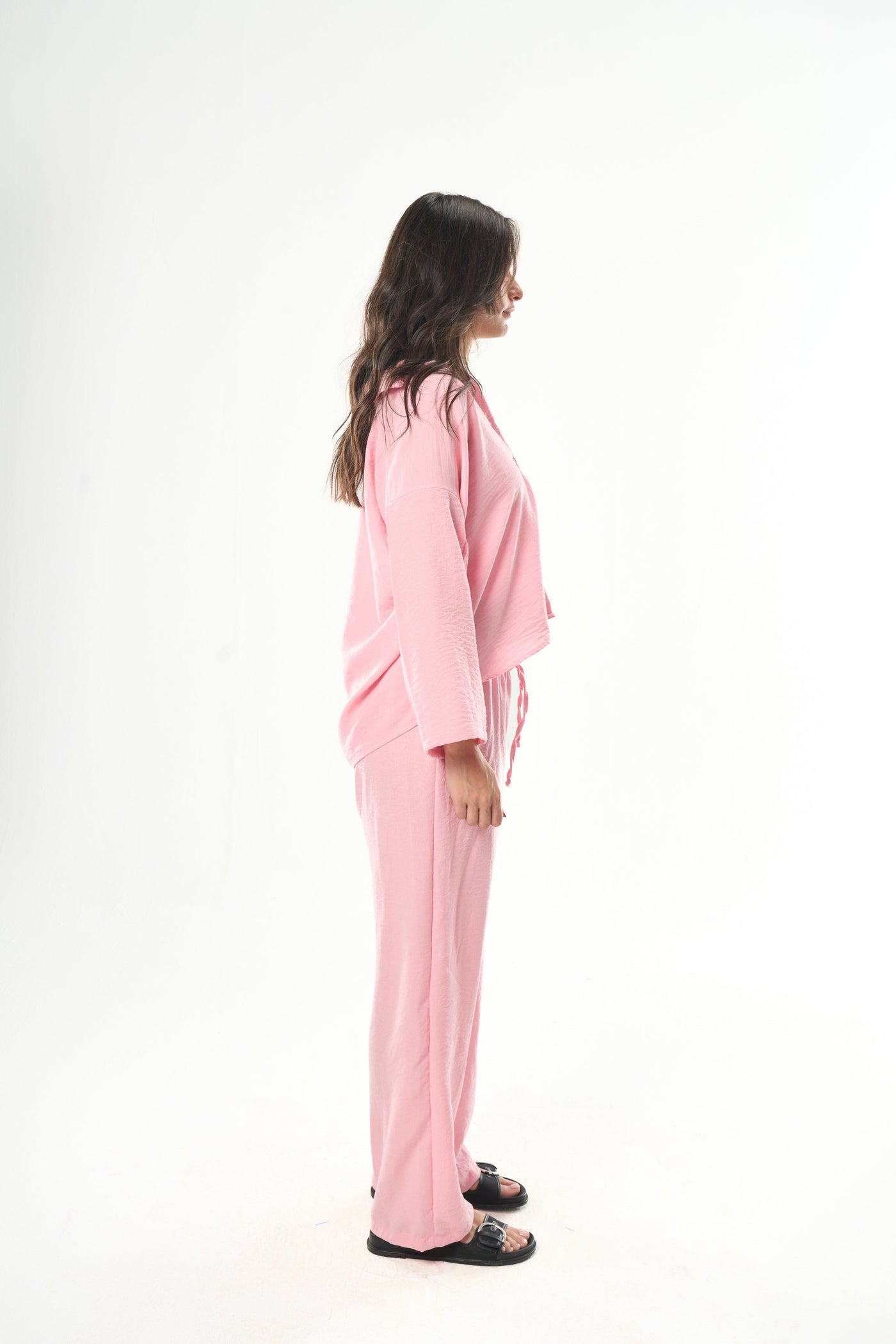 Women Pink Linen Pants