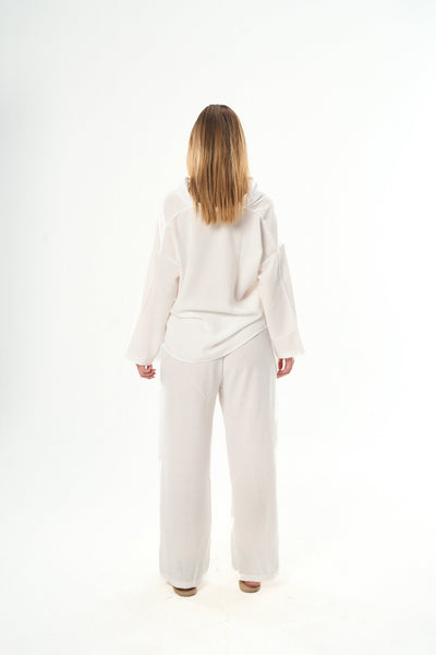 Women White Linen Pants