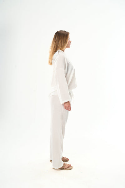 Women White Linen Pants