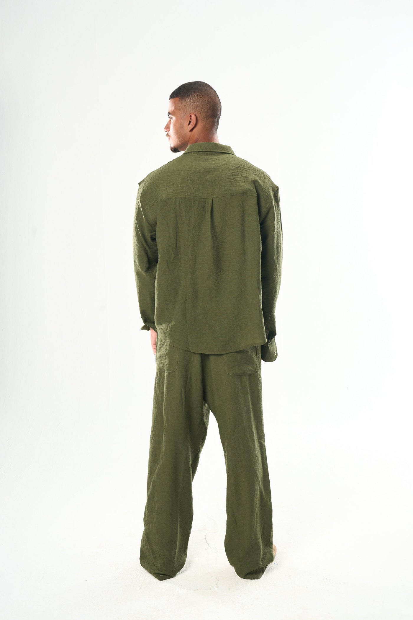 Men Olive Linen Pants