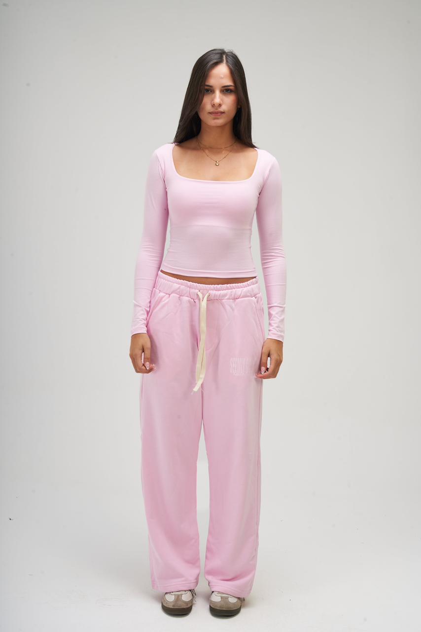 Women – Pink Long Sleeve Square Top – Seemly Essentials