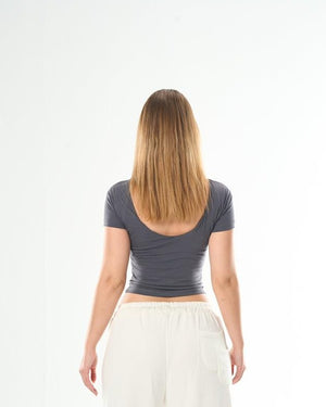 Dark grey Backless Top – Seemly Essentials (cover)
