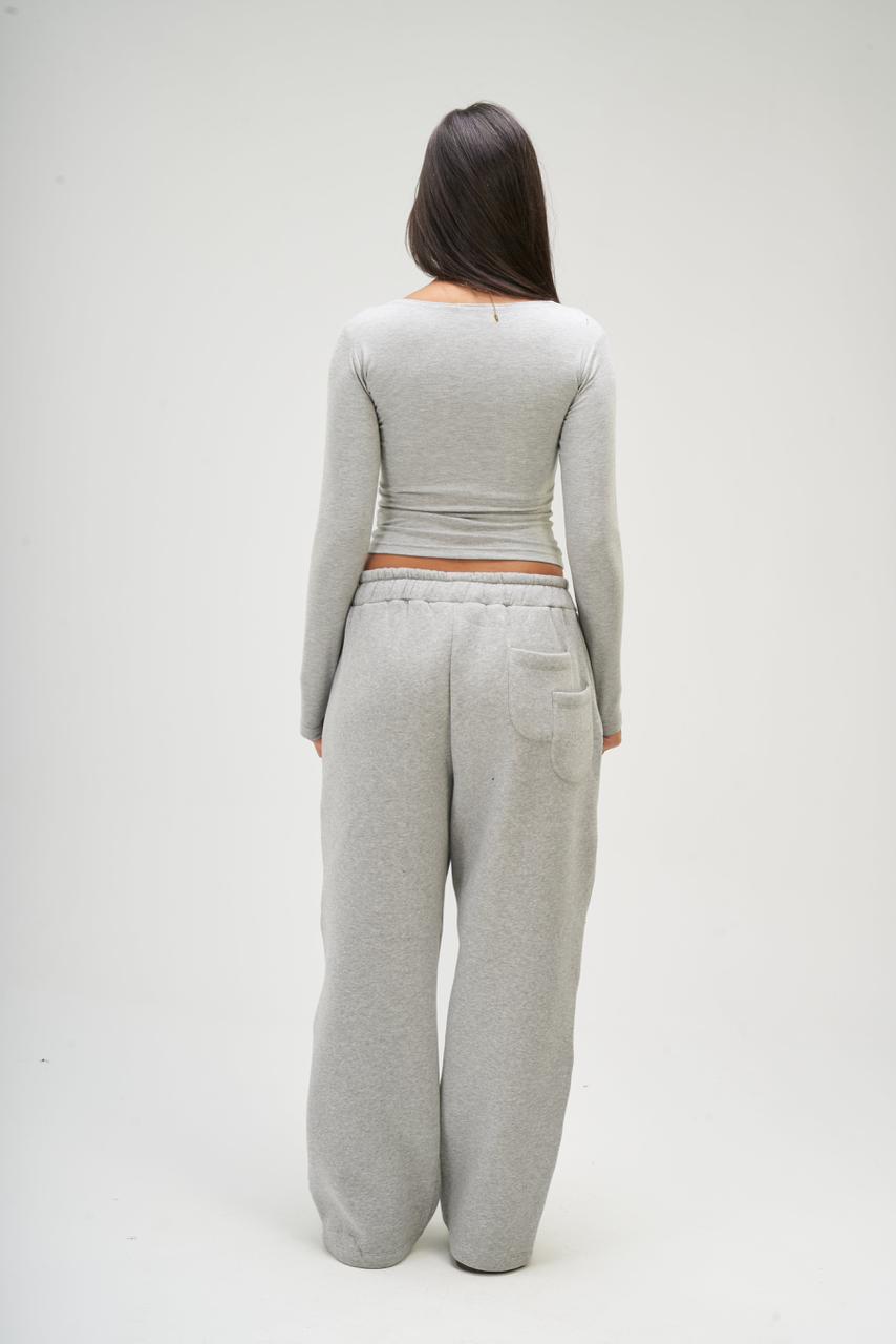 Women – Light grey Long Sleeve Square Top – Seemly Essentials