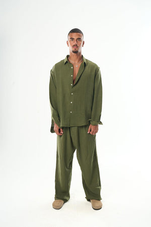 Men – Olive Green Linen Pants – Seemly Essentials