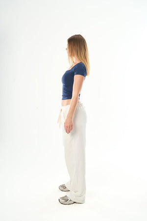 Women – Navy Blue Square Neck Top – Seemly Essentials