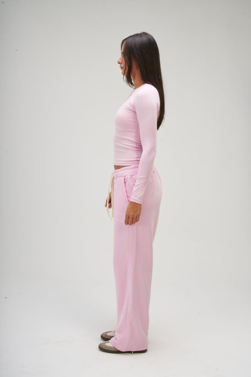 Women – Pink Long Sleeve Round Top – Seemly Essentials