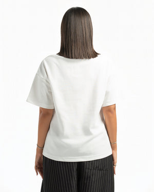 Women – Open-Collar Polo in White, back view (cover)