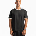 Men – Ringer Tee in Black, front view (cover)
