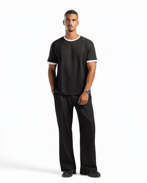 Men – Ringer Tee in Black, full-length