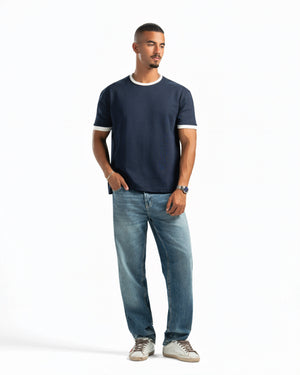 Men – Ringer Tee in Navy, full-length