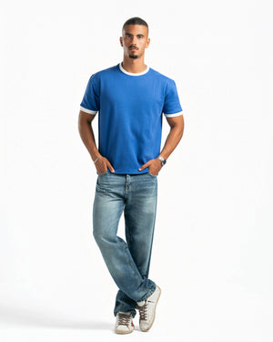 Men – Ringer Tee in Royal Blue, full-length