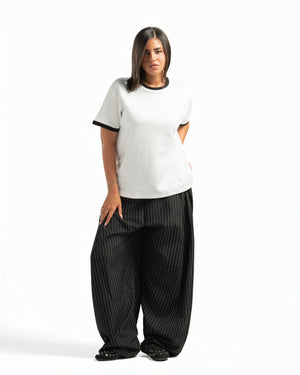 Women – Ringer Tee in White, full-length