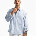 Men – Striped Shirt in Blue Stripe, styled (cover)