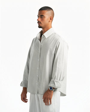 Men – Striped Shirt in Green Stripe, side view (cover)
